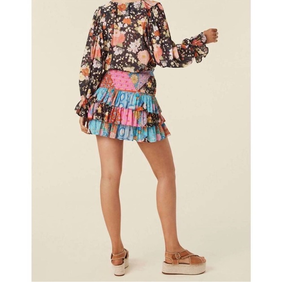 Spell & Gypsy cha cha skirt boho ruffle patchwork - Picture 5 of 5